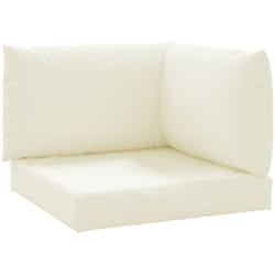 Coussins de palette 3 pcs blanc crème tissu oxford