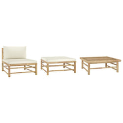 VidaXL 313142 banc de jardin Bambou, Polyester