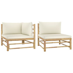 VidaXL 313143 banc de jardin Bambou, Polyester