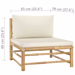 VidaXL 313143 banc de jardin Bambou, Polyester - Vue supplémentaire 7
