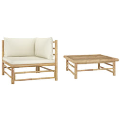 VidaXL 313144 banc de jardin Bambou, Polyester
