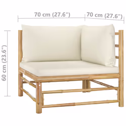 VidaXL 313145 banc de jardin Bambou, Polyester - Vue supplémentaire 6