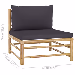 VidaXL 313151 banc de jardin Bambou, Polyester - Vue supplémentaire 7