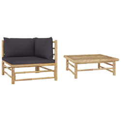 VidaXL 313152 banc de jardin Bambou, Polyester