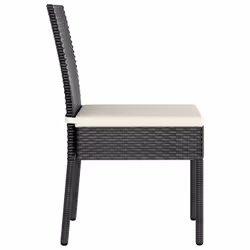 VidaXL 315106 chaise d'extérieur Terrace Siège rembourré Polyuréthane, Acier Noir, Crème