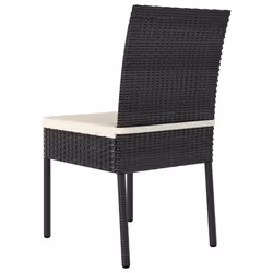 VidaXL 315106 chaise d'extérieur Terrace Siège rembourré Polyuréthane, Acier Noir, Crème - Vue supplémentaire 4