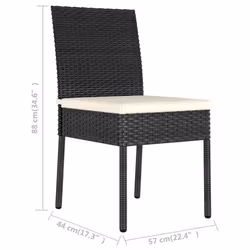 VidaXL 315106 chaise d'extérieur Terrace Siège rembourré Polyuréthane, Acier Noir, Crème - Vue supplémentaire 6