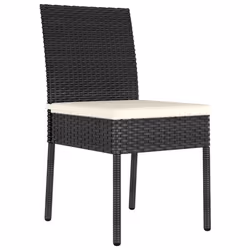 VidaXL 315107 chaise d'extérieur Terrace Siège rembourré Polyuréthane, Acier Noir, Crème