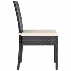 VidaXL 315107 chaise d'extérieur Terrace Siège rembourré Polyuréthane, Acier Noir, Crème