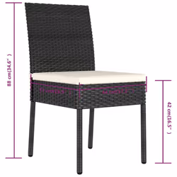 VidaXL 315107 chaise d'extérieur Terrace Siège rembourré Polyuréthane, Acier Noir, Crème - Vue supplémentaire 6