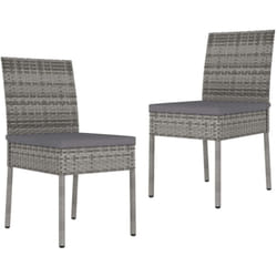Vidaxl - Chaises à manger de jardin lot de 2 Résine tressée Gris