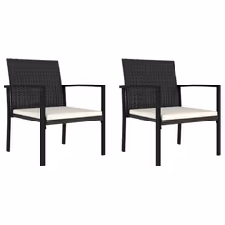 VidaXL 315110, Terrace, Siège rembourré, Polyuréthane, Acier, Noir, Crème, Polyester, 110 kg