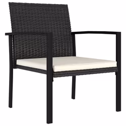 VidaXL 315110 chaise d'extérieur Terrace Siège rembourré Polyuréthane, Acier Noir, Crème
