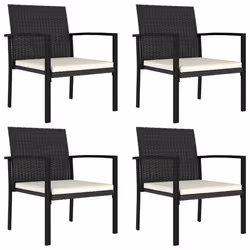 VidaXL 315111, Terrace, Siège rembourré, Polyuréthane, Acier, Noir, Crème, Polyester, 110 kg