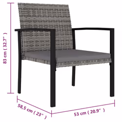 VidaXL 315112 chaise d'extérieur Terrace Siège rembourré Polyuréthane, Acier Gris - Vue supplémentaire 5