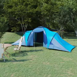 vidaXL Tente de camping pour 6 personnes bleu et bleu clair - TU