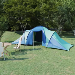 vidaXL Tente de camping pour 6 personnes bleu et vert - TU