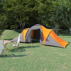 vidaXL Tente de camping pour 6 personnes gris et orange - TU