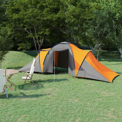 vidaXL Tente de camping pour 6 personnes gris et orange - TU
