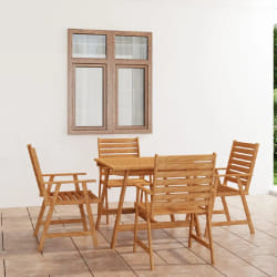 vidaXL Ensemble à manger de jardin 5 pcs Bois d'acacia solide - TU