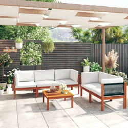 Vidaxl - Salon de jardin 6 pcs avec coussins Crème Bois d'acacia solide