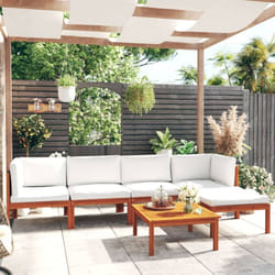 Vidaxl - Salon de jardin 6 pcs avec coussins Crème Bois d'acacia solide