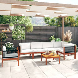 Vidaxl - Salon de jardin 7 pcs avec coussins Crème Bois d'acacia solide