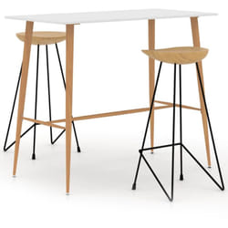 Ensemble De Bar 3 Pcs Blanc Vidaxl