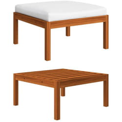 Vidaxl - Repose-pied de jardin avec coussin Bois d'acacia massif