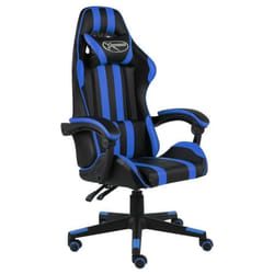 vidaXL Fauteuil de jeux vidéo Noir et bleu Similicuir - TU