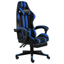 VidaXL Fauteuil de jeux vidéo Noir et Bleu