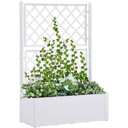 Vidaxl - Lit surélevé de jardin et treillis et système d'arrosage Blanc