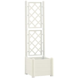 Vidaxl - Jardinière avec treillis 43x43x142 cm pp Blanc