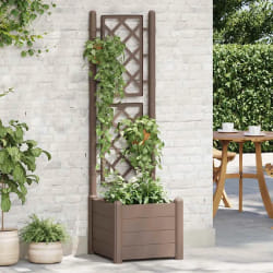 vidaXL Jardinière avec treillis 43x43x142 cm PP Moka - TU