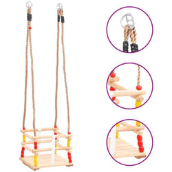 Balançoire pour bébé avec ceinture de sécurité Pin solide - Vidaxl