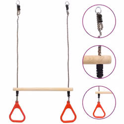 Cette barre de trapèze avec anneaux améliore la coordination physique des enfants et les rend plus flexibles tout en profitan ...