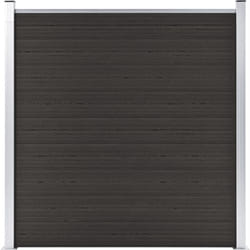 Panneau de clôture wpc 180x186 cm Noir Vidaxl