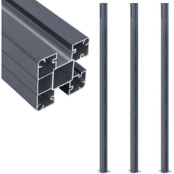 Vidaxl - Poteaux de clôture 3 pcs Gris foncé 185 cm Aluminium