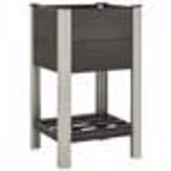 vidaXL Lit surélevé de jardin avec étagère 50x50x90 cm WPC Gris - TU