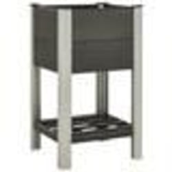 vidaXL Lit surélevé de jardin avec étagère 50x50x90 cm WPC Gris - TU