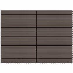 Cet ensemble de carreaux de terrasse de 6 pièces offre une taille totale de 1,08 m² et est parfait pour les patios, balcons, ...