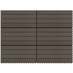 Carreaux de terrasse 6 pcs wpc 60x30 cm 1,08 m² Marron foncé Vidaxl