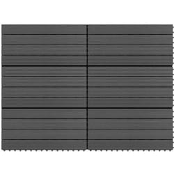 Vidaxl - Tiles de terrasse wpc 6 pcs 60x30 cm 1,08 m² Disponibles différentes couleurs couleur : Noir