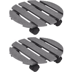 vidaXL Chariots à plantes 2 pcs Gris Ø30x7,5 cm WPC - TU
