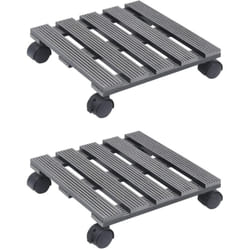 vidaXL Chariots à plantes 2 pcs Gris 30x30x7,5 cm WPC