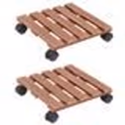 vidaXL Chariots à plantes 2 pcs Marron 30x30x7,5 cm WPC - TU