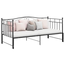 vidaXL Cadre de canapé-lit extensible sans matelas Noir Métal 90x200cm - 90 x 200 cm