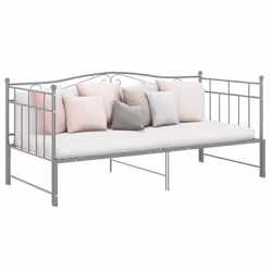 vidaXL Cadre de canapé-lit extensible sans matelas gris métal 90x200cm - 90 x 200 cm