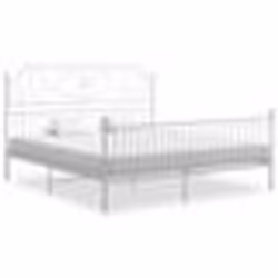 vidaXL Cadre de lit sans matelas blanc métal 200x200 cm - 200 x 200 cm