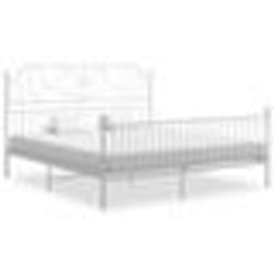 vidaXL Cadre de lit sans matelas blanc métal 200x200 cm - 200 x 200 cm